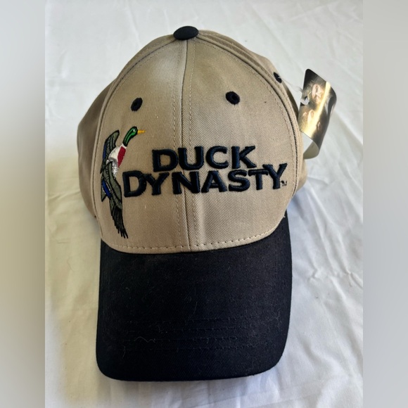 A&E Other - A&E Duck Dynasty Men’s Canvas Baseball Cap in Khaki/Navy Blue Colorblock Sz OS